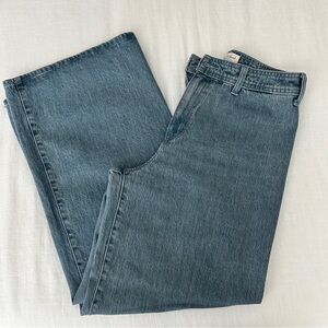 High-Rise Sailor Wide Leg Ankle Jeans